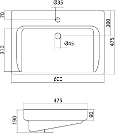 Onika Тумба с раковиной Балтика-Квадро 60.11 Black L белая – фотография-14