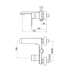 Raiber Смеситель для ванны Zigen R1902 – фотография-2