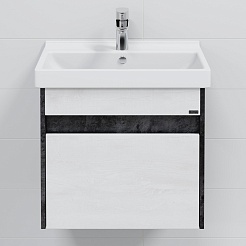 СанТа Тумба под раковину Мира 60 подвесная светлое дерево/черная – фотография-3