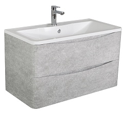 BelBagno Тумба под раковину Acqua 100 подвесная Cemento Verona Grigio – фотография-1