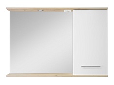 Misty Зеркало-шкаф Респект 120 R белый/дуб тиссано