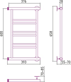Стилье Полотенцесушитель Минор 600х400 – фотография-2