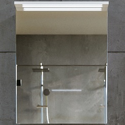 Бриклаер Зеркальный шкаф Кристалл 56 белый – фотография-1