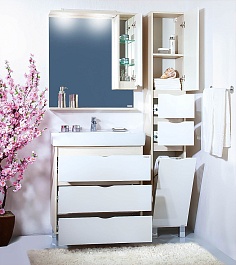 Бриклаер Тумба с раковиной Токио 80 лиственица/белый – фотография-4