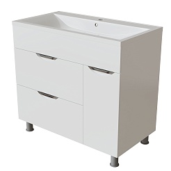 Mixline Тумба с раковиной Этьен 90 белая правая – фотография-1