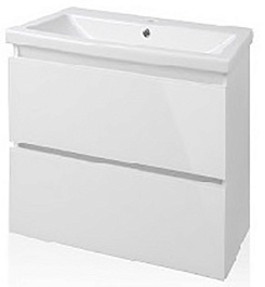 Style Line Мебель для ванной Даймонд 70 Люкс белая, PLUS подвесная – фотография-7