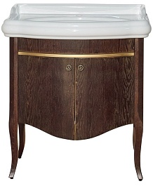 Misty Тумба с раковиной Агата 80 орех – фотография-1