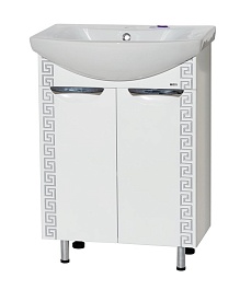 Misty Мебель для ванной Престиж 70 L белая/серебряная патина – фотография-5