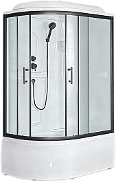 Royal Bath Душевая кабина Practic RB 8120BK1-M-BL 90x90 R стекло рифленое профиль черный матовый – фотография-1