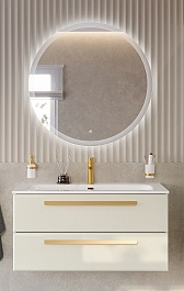 BelBagno Мебель для ванной Eco Cer-N 100 CZR-8073-100 брашированная альпака ручки сатиновое золото – фотография-1