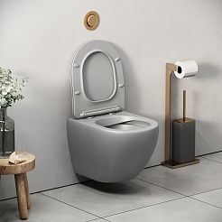 Grossman Унитаз подвесной Color GR-4455GLMS светло-серый матовый – фотография-9