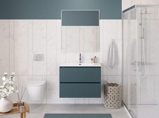 BelBagno Тумба с раковиной Uno 90 подвесная Голубой матовый с раковиной BB-8099-90 – фотография-12