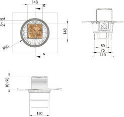 BERGES Wasserhaus Душевой трап Zentrum Keramik 150 093466 под плитку – фотография-6