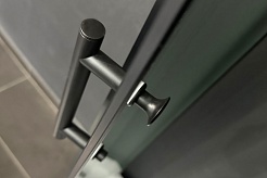 Royal Bath Душевая кабина Practic RB 90BK1-M-BL 90x90 стекло рифленое профиль черный матовый – фотография-4