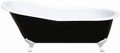 Фэма Чугунная ванна "Gracia Nero", ножки белые, черный глянец