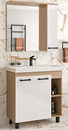 Misty Мебель для ванной Крафт 80 R белая/зебрано сахара – фотография-1