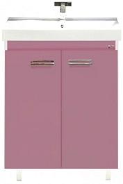 Misty Тумба для умывальника Джулия QVATRO 60 прямая розовая – фотография-1