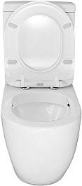 Azario Унитаз-компакт Renda AZ-8693 безободковый с бачком с сиденьем микролифт белый – фотография-9