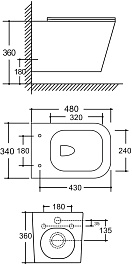 Azario Унитаз подвесной Armonia AZ-2403 безободковый белый – фотография-13