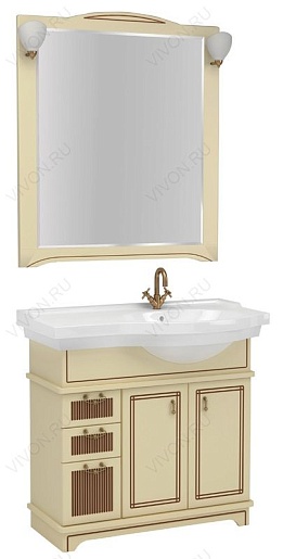 Aquanet Тумба с раковиной "Луис 90" R бежевая (176985) – фотография-2