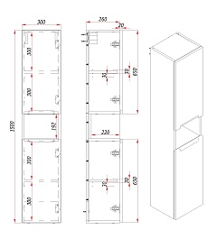 Зов Шкаф-пенал Дион 30 серо-синий – фотография-4