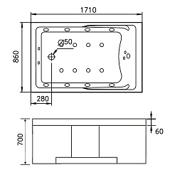 Gemy Акриловая ванна G9066 II O L с TV – фотография-6