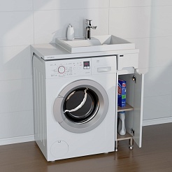 СанТа Мебель под стиральную машину Лондон 80 R белая – фотография-4