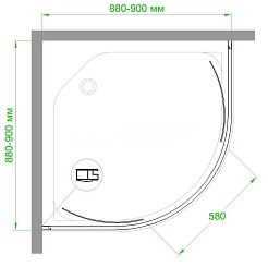 Royal Bath Душевой уголок 90/90 HKD RB 90 HKD-C – фотография-5