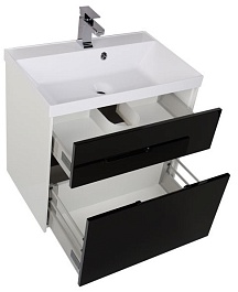 Aquanet Тумба с раковиной "Латина 70" черная 2 ящика (180033) – фотография-3