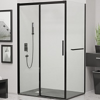 RGW Душевой уголок Leipzig LE-41-1B (LE-12B + Z-060-2B) 140x90 профиль черный стекло прозрачное