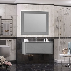 Opadiris Тумба с раковиной Луиджи 120 подвесная серая матовая – фотография-4