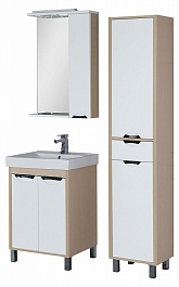 Aquanet Тумба с раковиной "Гретта 60" 2 двери светлый дуб (171554) – фотография-9