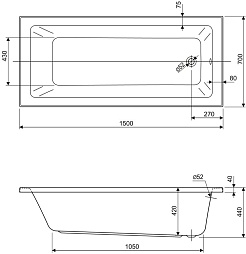 Cezares Акриловая ванна Plane Solo Mini 150x70 – фотография-3