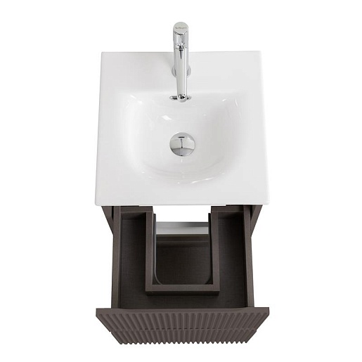 BelBagno Тумба с раковиной Uno mini 40 подвесная Бежевый матовый с раковиной BB-8099-3-40 – фотография-6