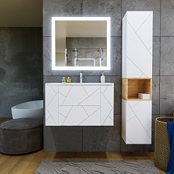 Бриклаер Тумба под раковину Кристалл 90 белая – фотография-4