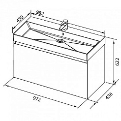Aquanet Тумба с раковиной Йорк 100 – фотография-4