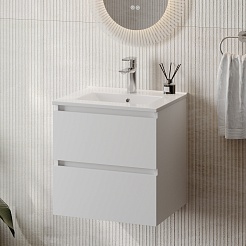 Teymi Тумба с раковиной Laina 50 подвесная белая матовая – фотография-4