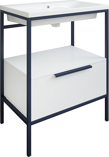 Sanflor Мебель для ванной Лорд 70 белая матовая/черная – фотография-4