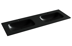 Ceramicanova Мебельная раковина Grace 141 с двумя чашами CN7022MB чёрный матовый – фотография-1