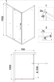 Niagara Душевой уголок Nova 100x70 NG-43-10AG-A70G – фотография-8