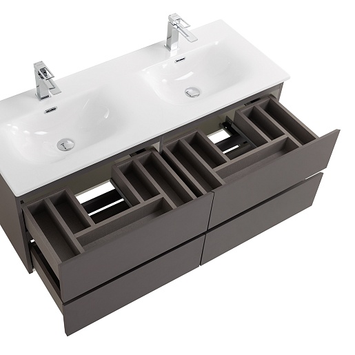 BelBagno Тумба с раковиной Kraft 120-2 подвесная Темно-Серый матовый с раковиной BB-8099-120-2 – фотография-6