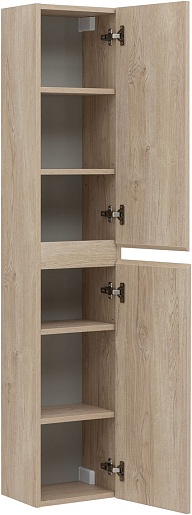 Aquanet Шкаф пенал Нота New 30 подвесной дуб светлый – фотография-4