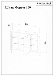 Бриклаер Зеркальный шкаф Форест 100 дуб золотой/антрацит – фотография-2