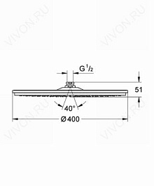 Grohe Верхний душ "Rainshower Cosmopolitan 400 28778000" – фотография-2