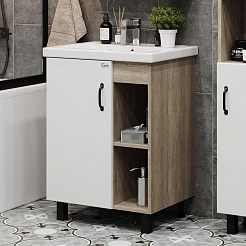 Onika Мебель для ванной Тимбер 60.01 (Como) белая/дуб сонома – фотография-8