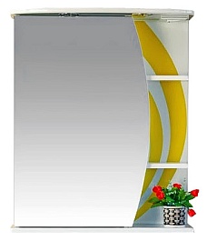 Misty Зеркальный шкаф Каролина 60 L желтое стекло – фотография-1