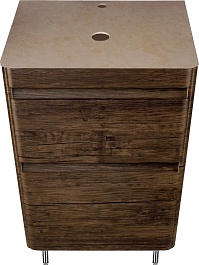 Style Line Мебель для ванной напольная Атлантика 60, старое дерево, столешница MI01 – фотография-3