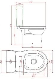 Керамин Унитаз-компакт Альбано R с жестким сиденьем – фотография-2