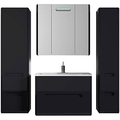 Водолей Пенал для ванной "Флорена 40" R подвесной, черный – фотография-2