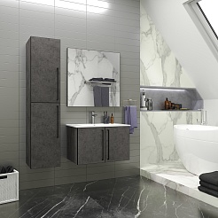 Brevita Шкаф пенал Rock 35 L бетон темно-серый – фотография-2